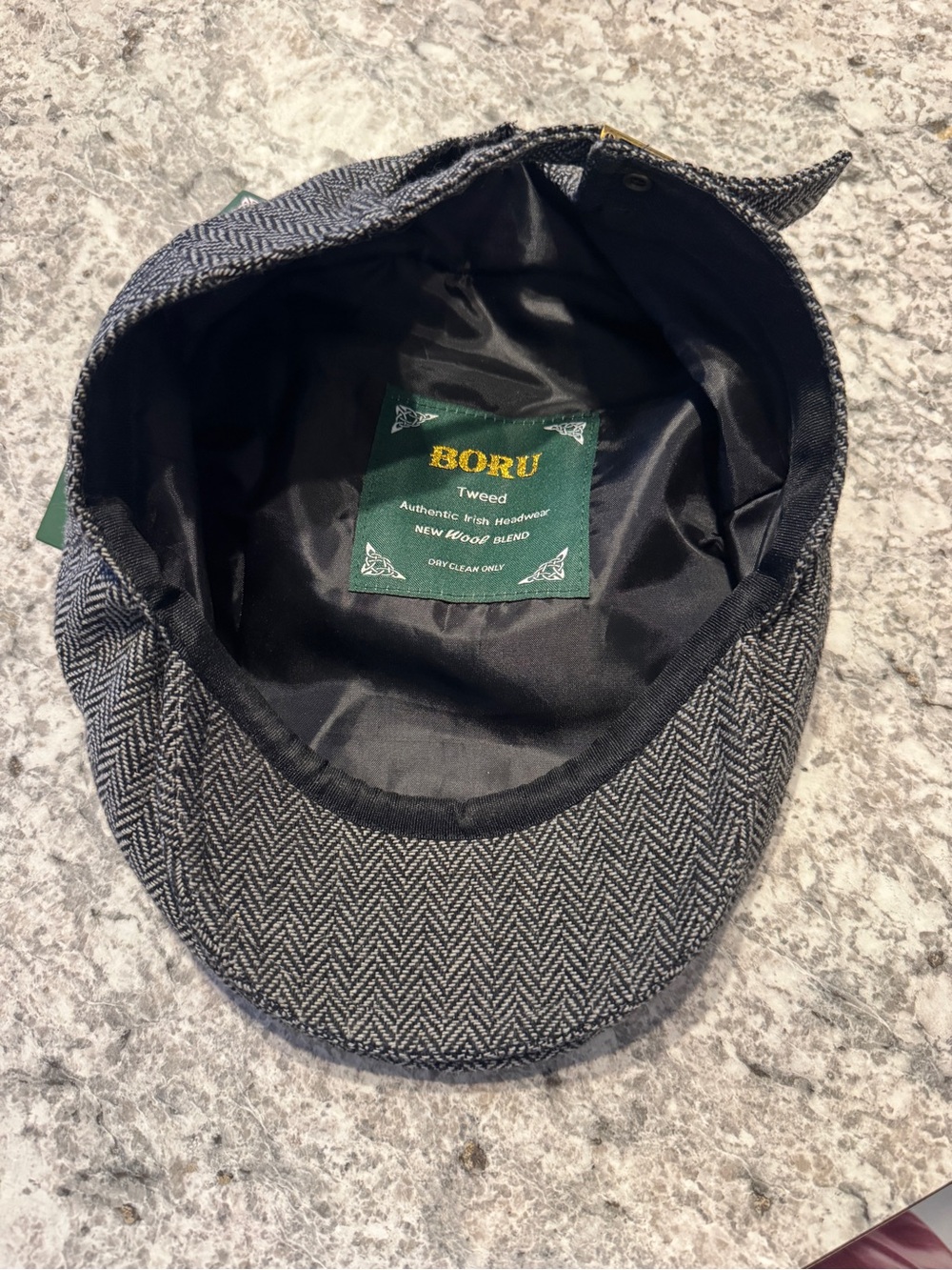 Tweed Flat Cap Hat - Everyman Grey Herringbone